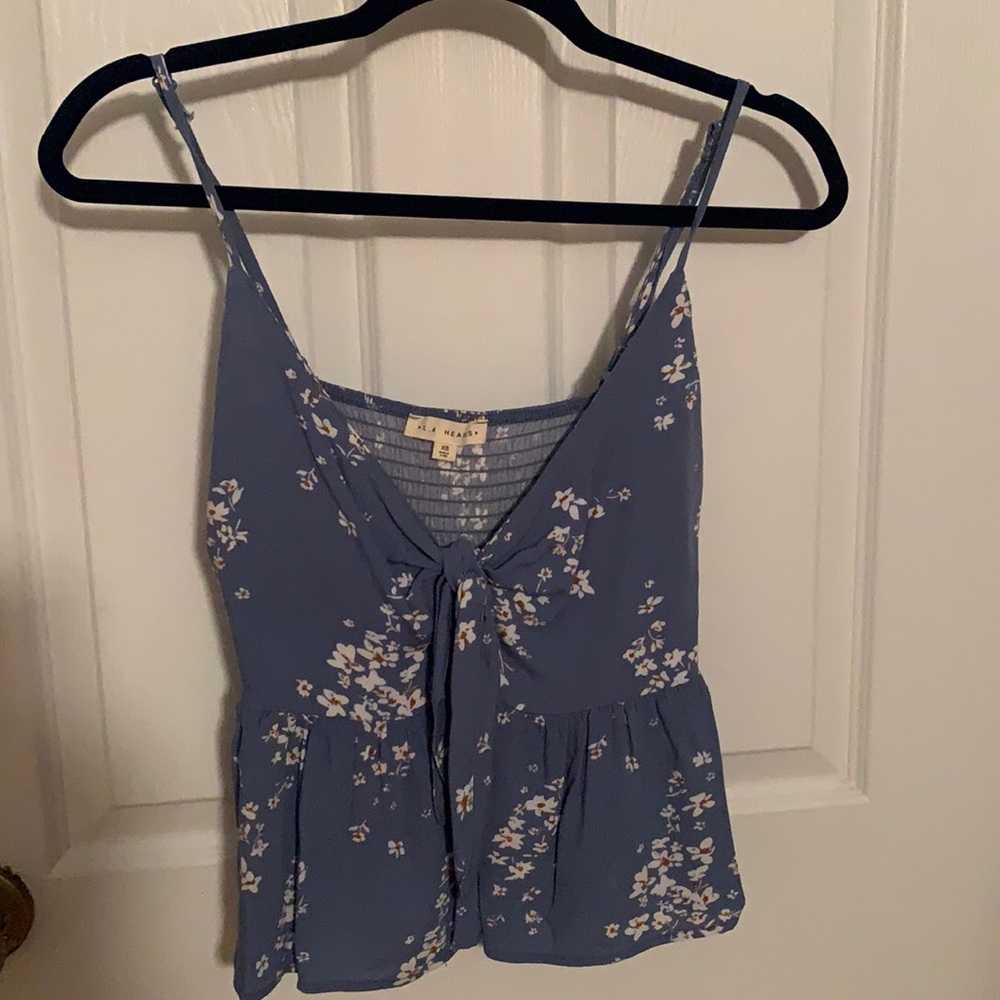 Brandy Melville blue tank top with front tie
